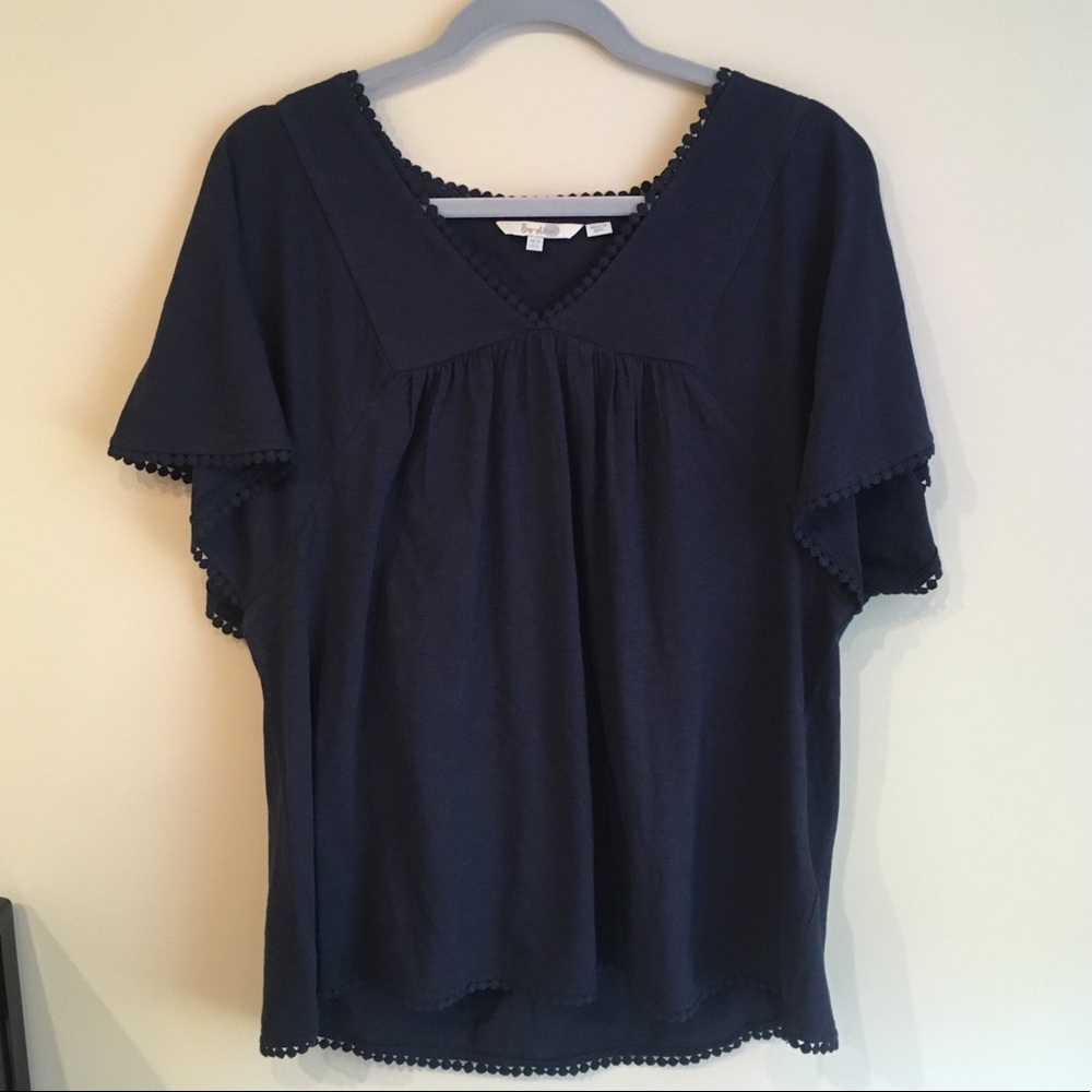 Boden Flowy Navy Top
